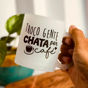 Caneca de vidro jateado 325ml