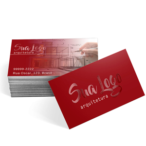 CARTÃO DE VISITA COUCHE 300g 500un LAM FOSCA E VERNIZ LOCALIZADO FRENTE E VERSO