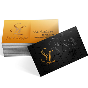 CARTÃO DE VISITA COUCHE 300g 1000un LAM FOSCA E VERNIZ LOCALIZADO FRENTE E VERSO
