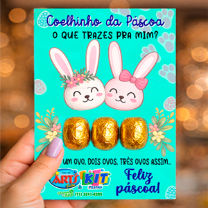 Cartão para Páscoa c/ Ovinhos de chocolate